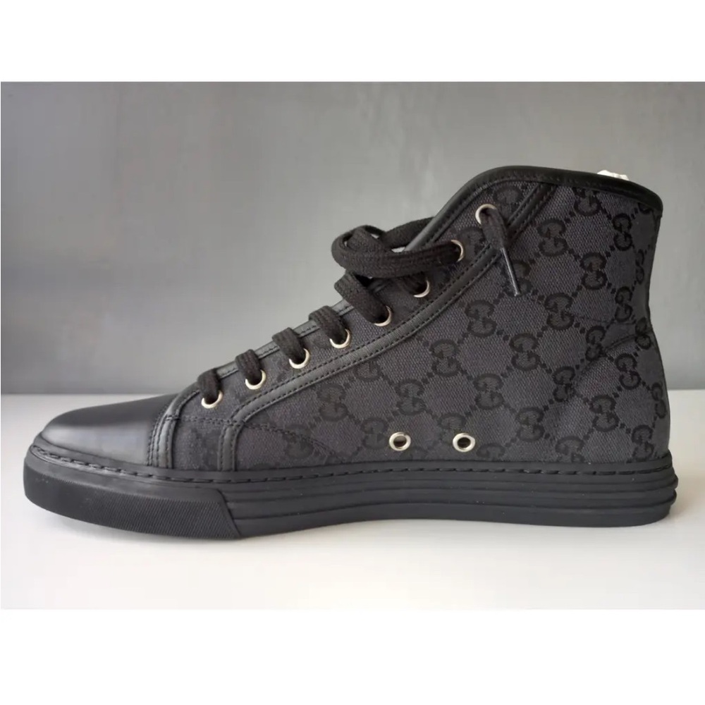 Gucci unisex Black High-Top Sneakers  excellent condition men’s 6 size women’s 8 - Picture 6 of 8